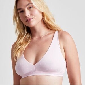 State of Day Women's Cotton Blend Bralette - Dot Heart Pink